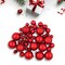 Northlight 40ct Shiny, Glitter and Matte Red Glass Ball Christmas Ornament Set 1"-2.5"